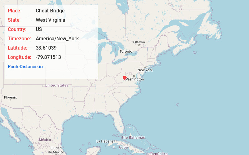 Map of Cheat Bridge