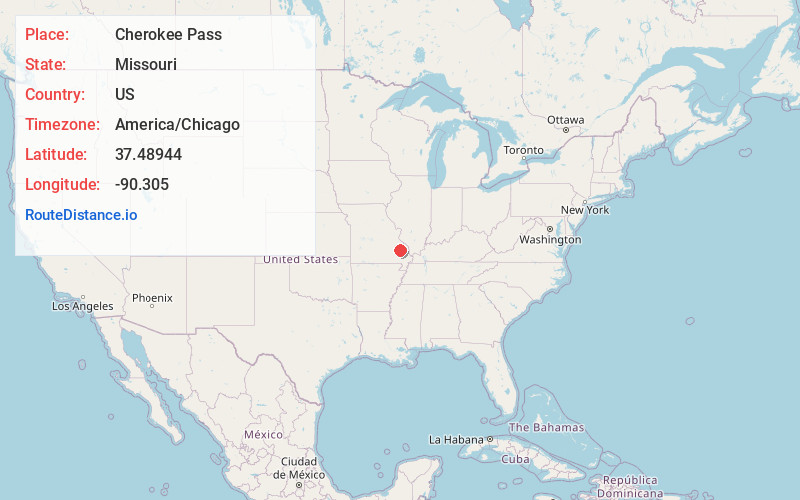 Map of Cherokee Pass