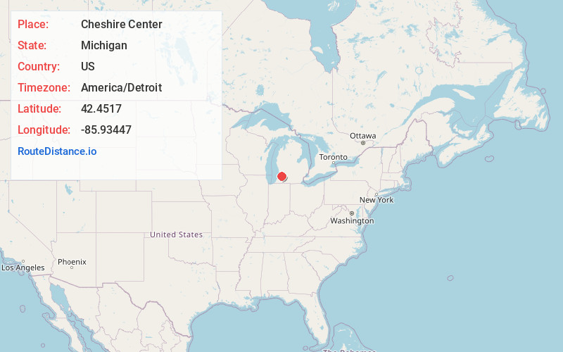 Map of Cheshire Center