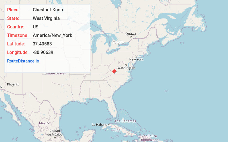 Map of Chestnut Knob