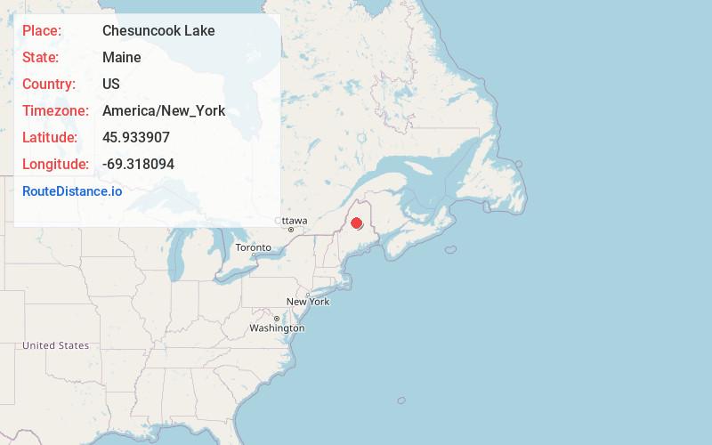 Map of Chesuncook Lake