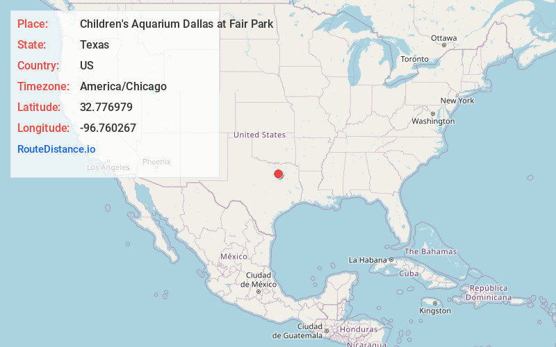 Map of Children's Aquarium Dallas at Fair Park