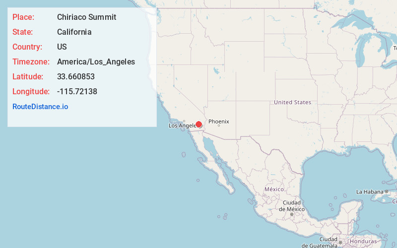 Map of Chiriaco Summit