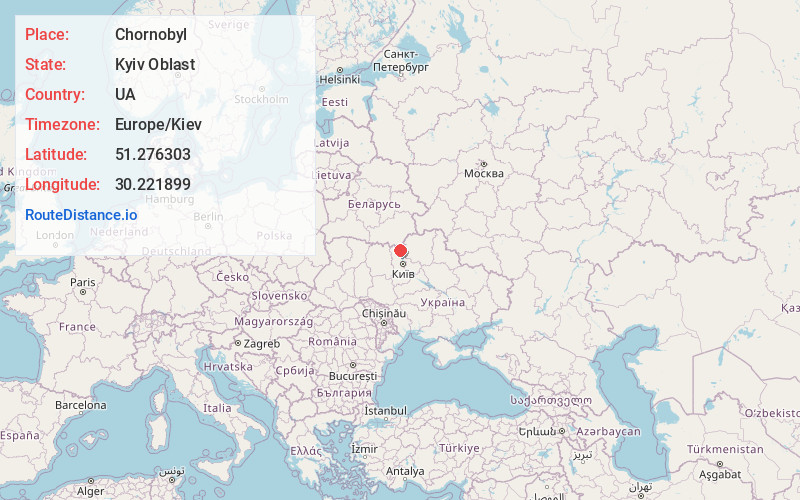 Map of Chornobyl