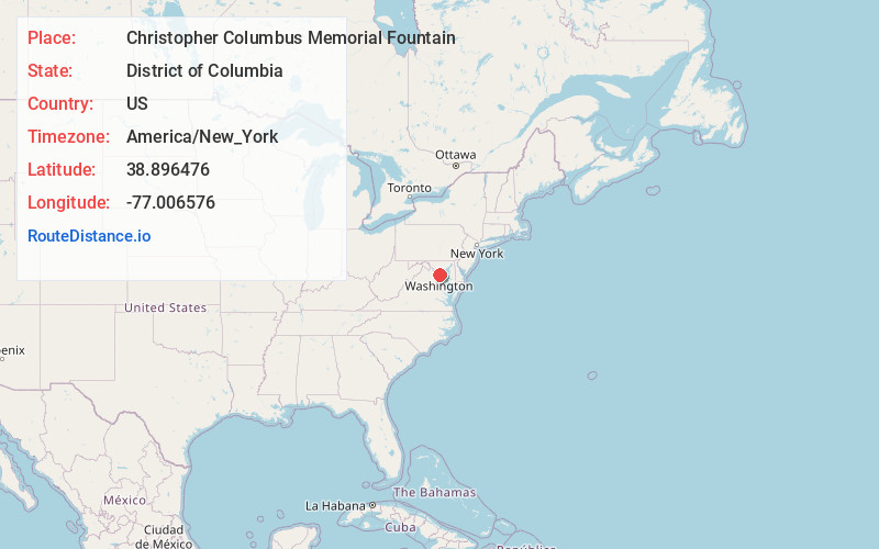 Map of Christopher Columbus Memorial Fountain