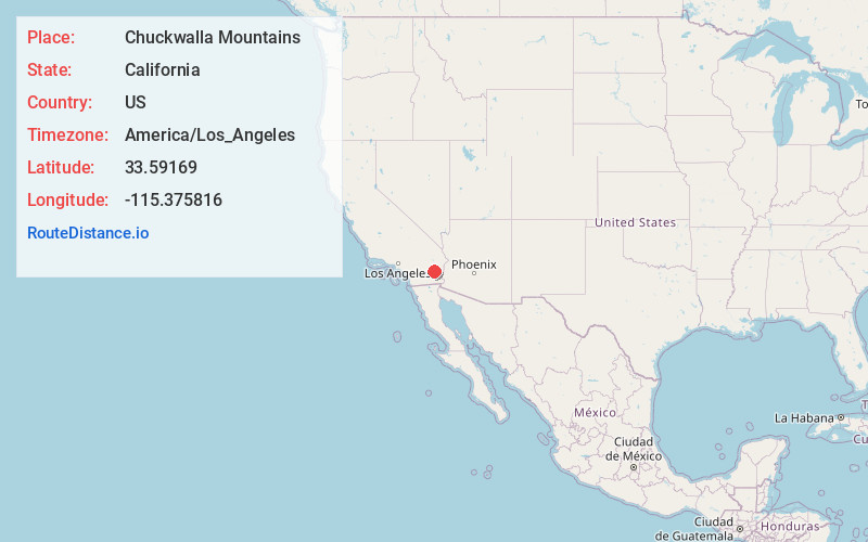 Map of Chuckwalla Mountains