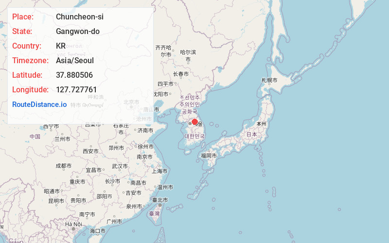 Map of Chuncheon-si