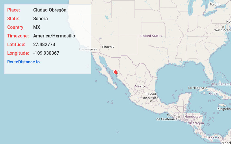 Map of Ciudad Obregón