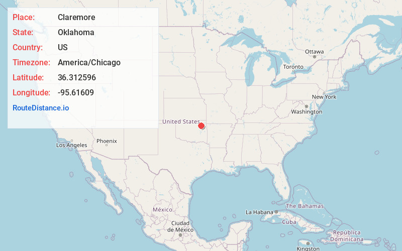 Map of Claremore