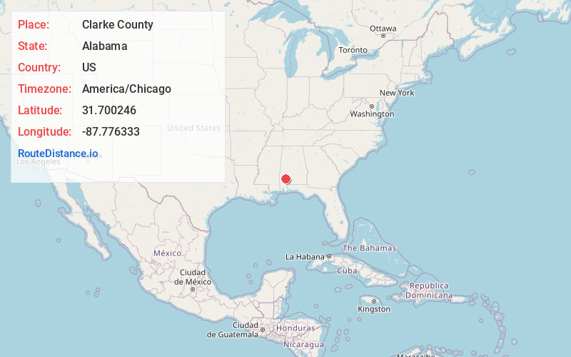 Map of Clarke County