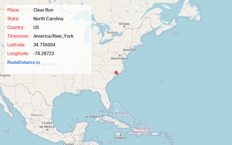 Map of Clear Run