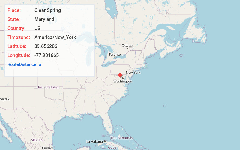 Map of Clear Spring