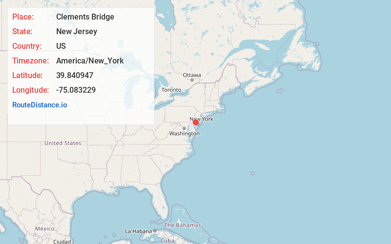 Map of Clements Bridge