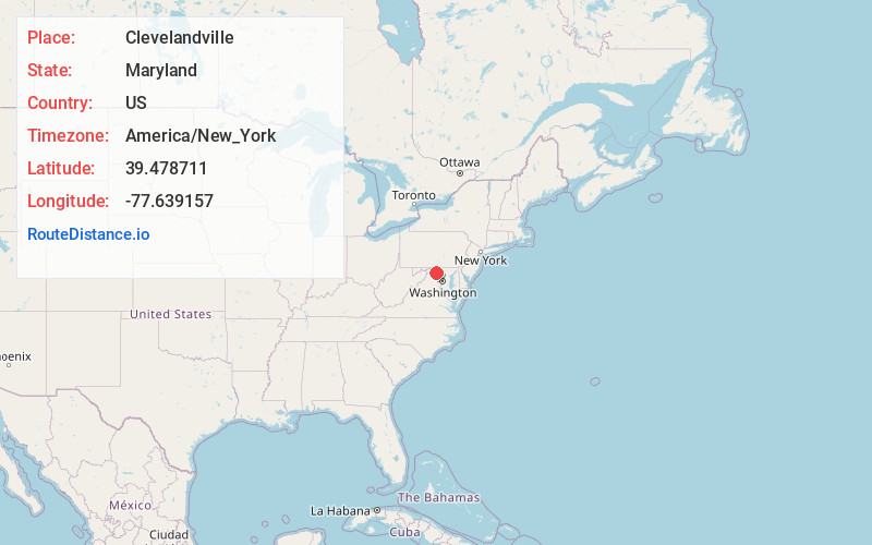 Map of Clevelandville