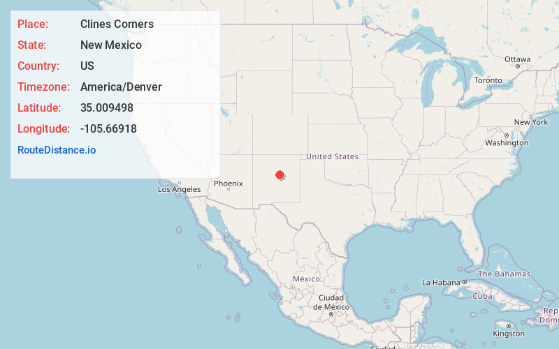 Map of Clines Corners