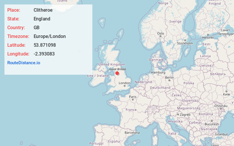 Map of Clitheroe