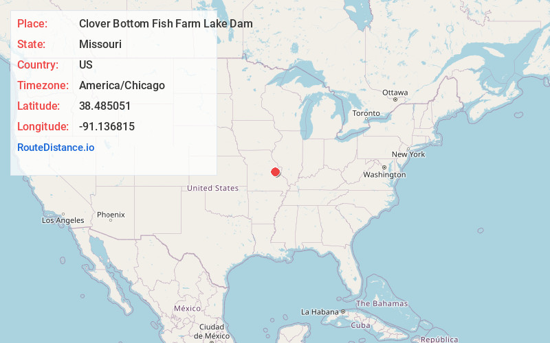 Map of Clover Bottom Fish Farm Lake Dam