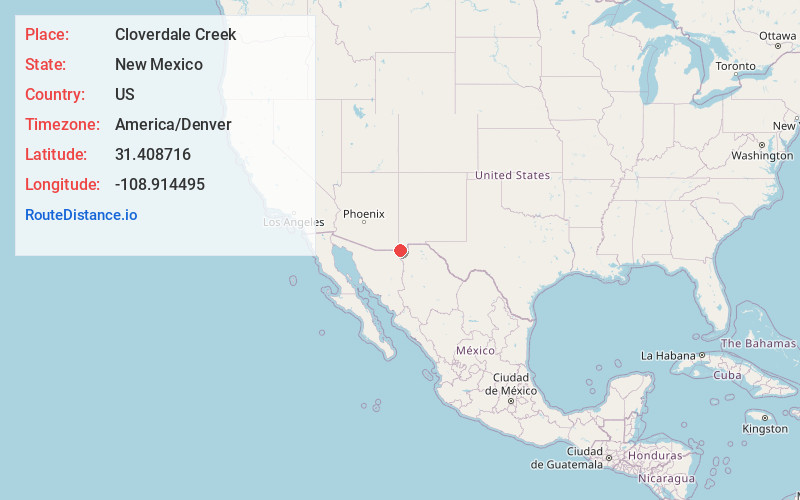 Map of Cloverdale Creek