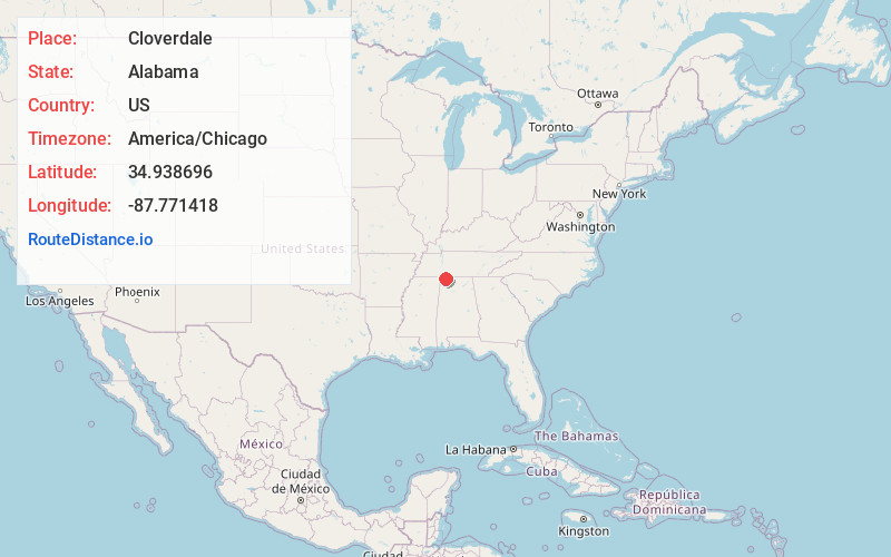 Map of Cloverdale