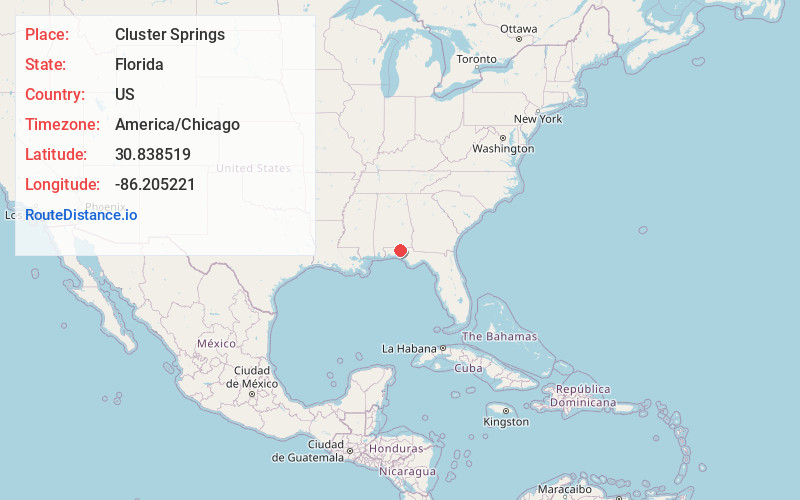 Map of Cluster Springs