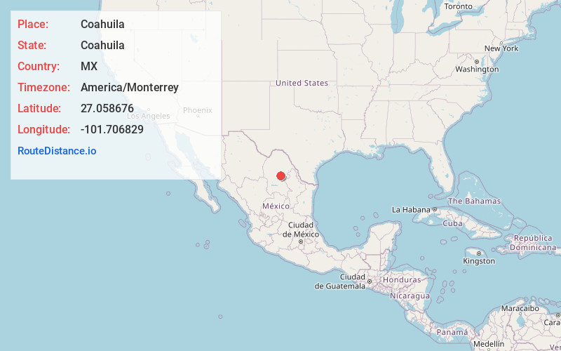Map of Coahuila