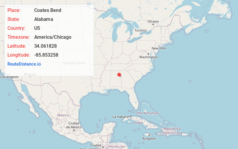 Map of Coates Bend