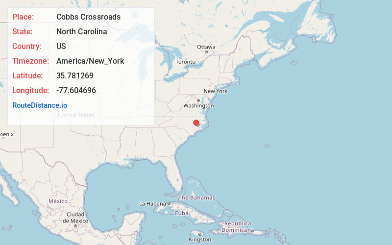 Map of Cobbs Crossroads