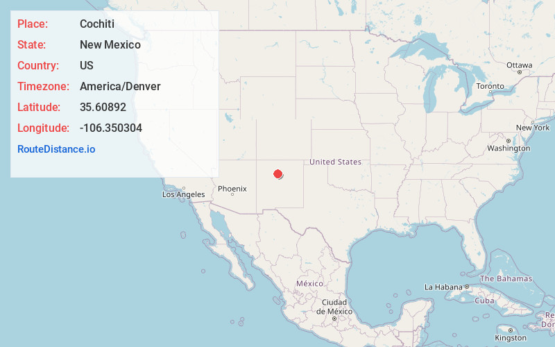 Map of Cochiti