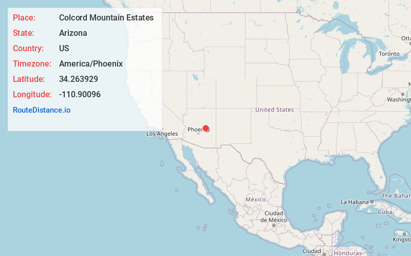 Map of Colcord Mountain Estates