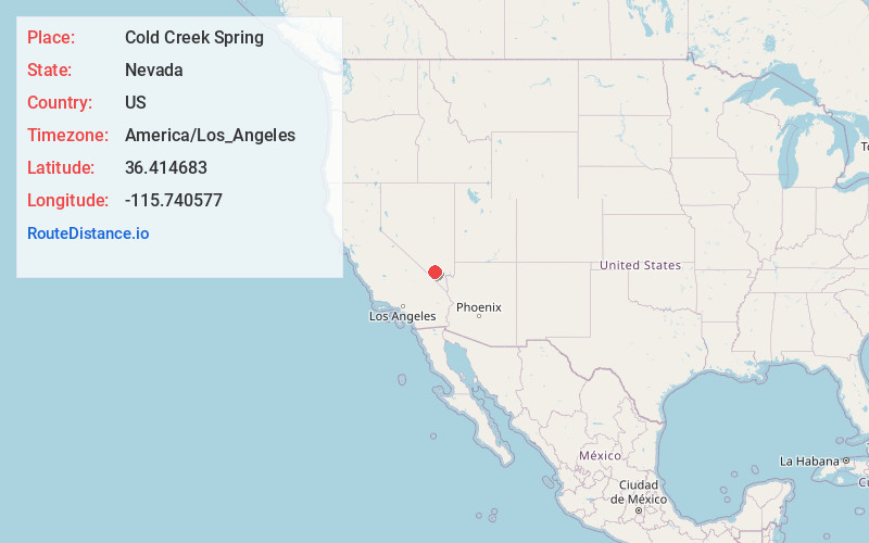 Map of Cold Creek Spring