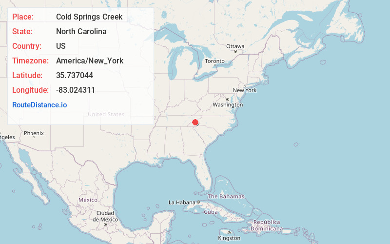 Map of Cold Springs Creek