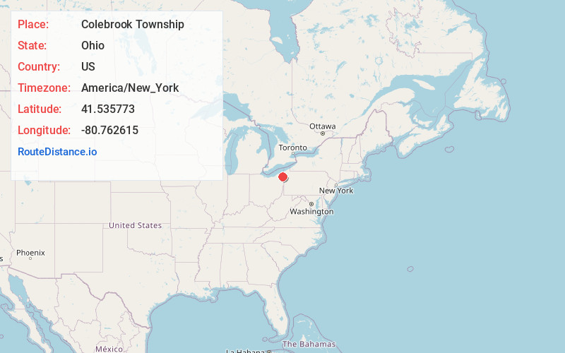 Map of Colebrook Township