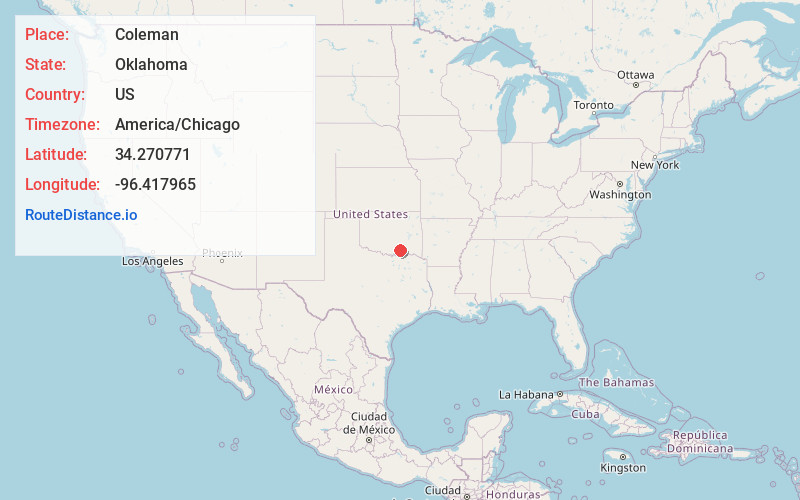 Map of Coleman