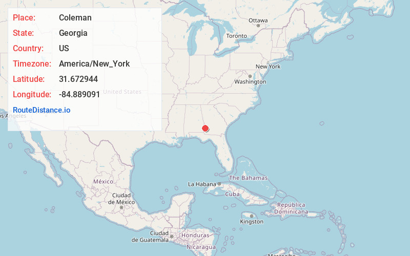 Map of Coleman
