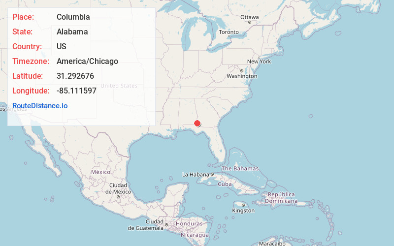 Map of Columbia