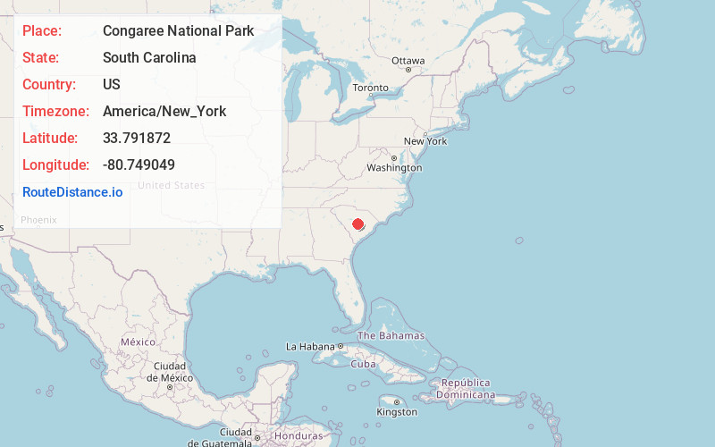 Map of Congaree National Park