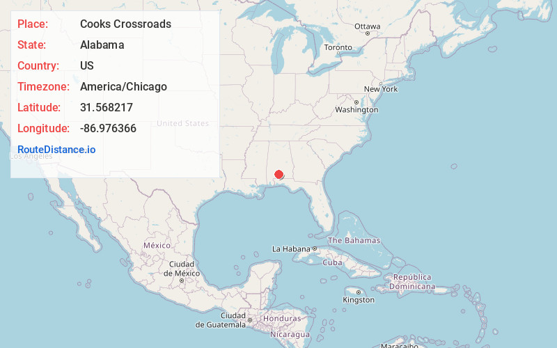 Map of Cooks Crossroads