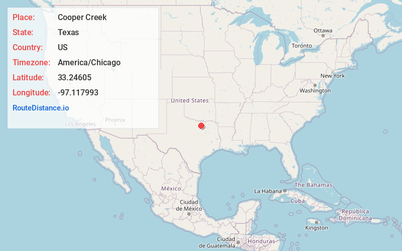 Map of Cooper Creek