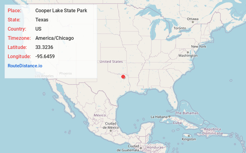 Map of Cooper Lake State Park