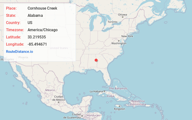 Map of Cornhouse Creek