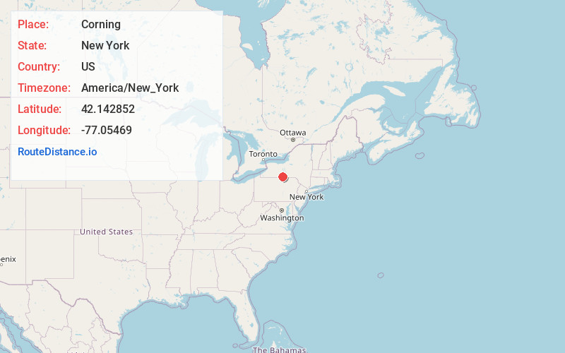 Map of Corning
