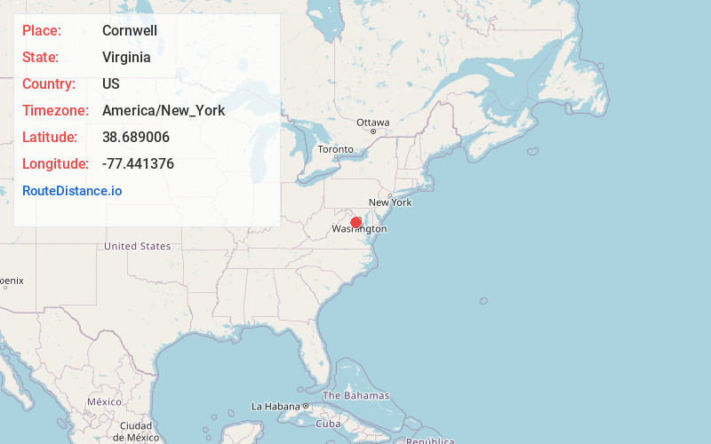 Map of Cornwell