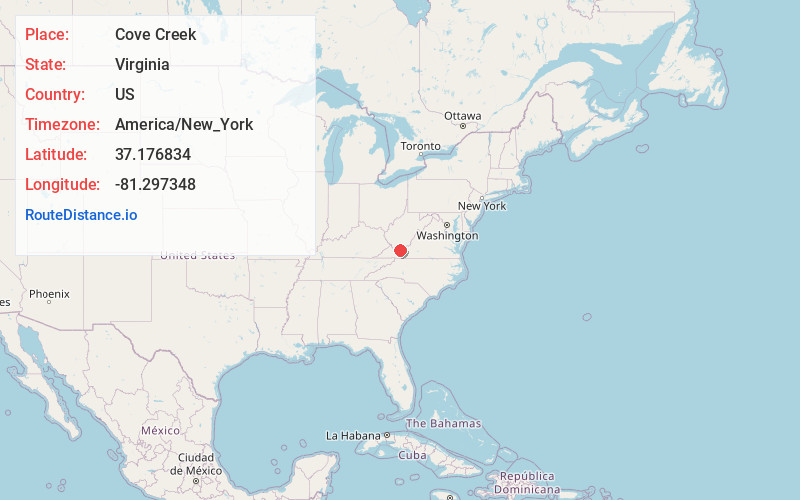 Map of Cove Creek