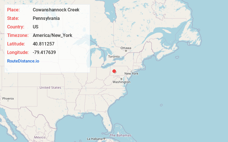 Map of Cowanshannock Creek