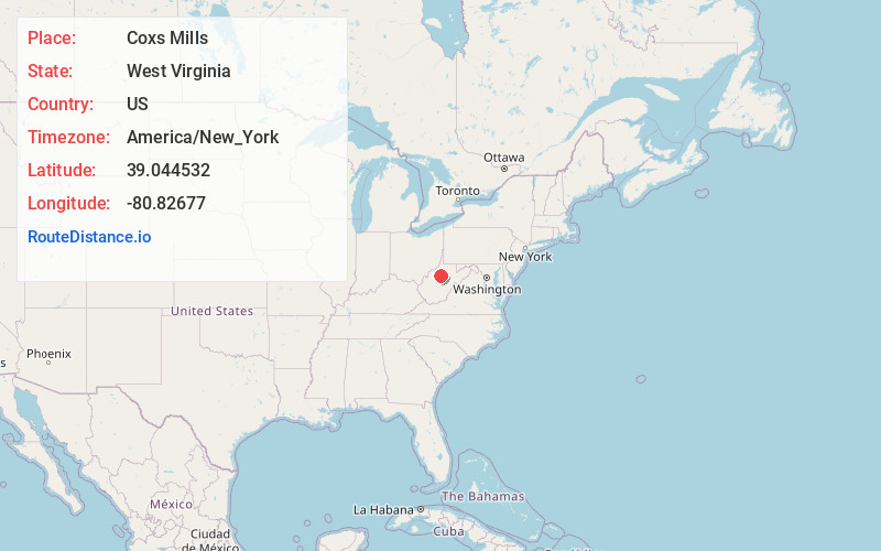 Map of Coxs Mills