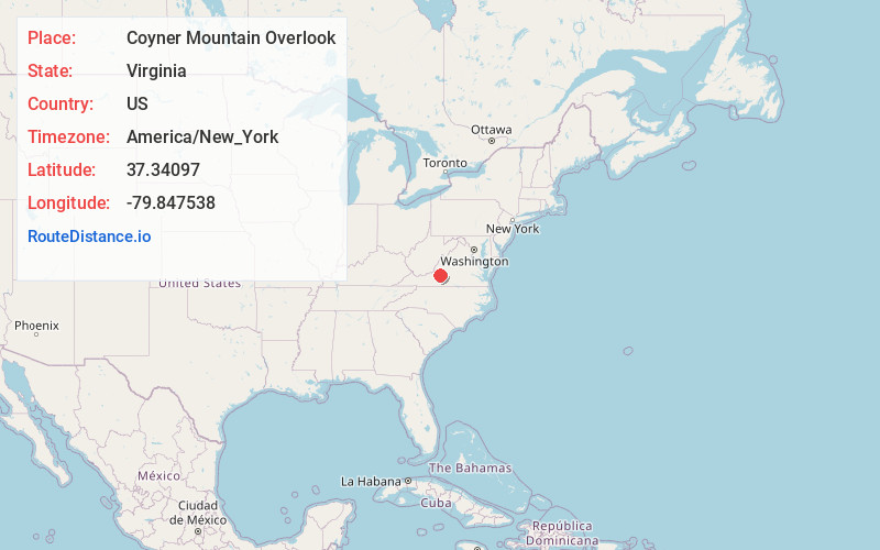 Map of Coyner Mountain Overlook