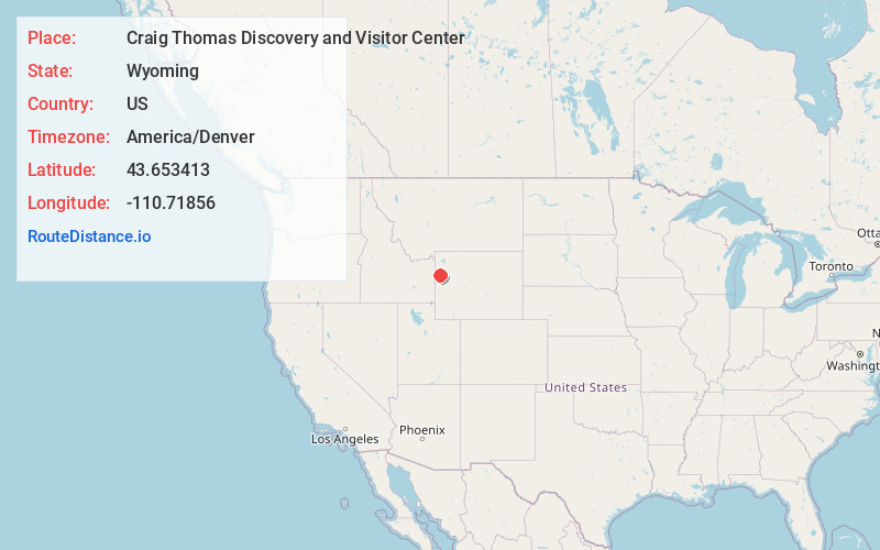 Map of Craig Thomas Discovery and Visitor Center
