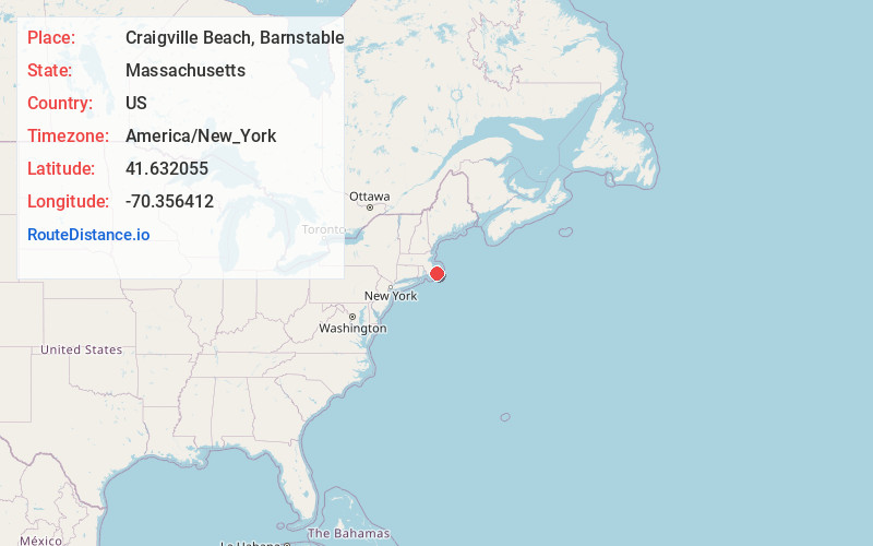 Map of Craigville Beach, Barnstable