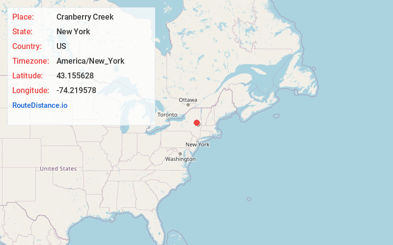 Map of Cranberry Creek