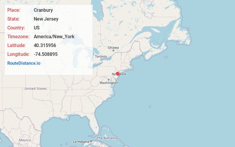 Map of Cranbury